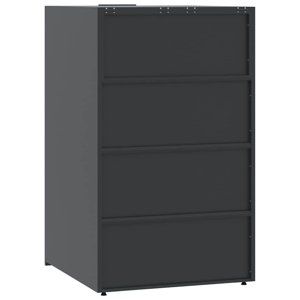 Cache-poubelle individuel anthracite 69x79x117 cm acier