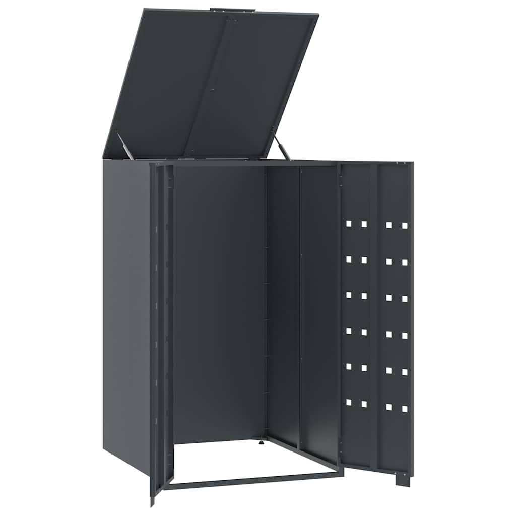 Cache-poubelle individuel anthracite 69x79x117 cm acier