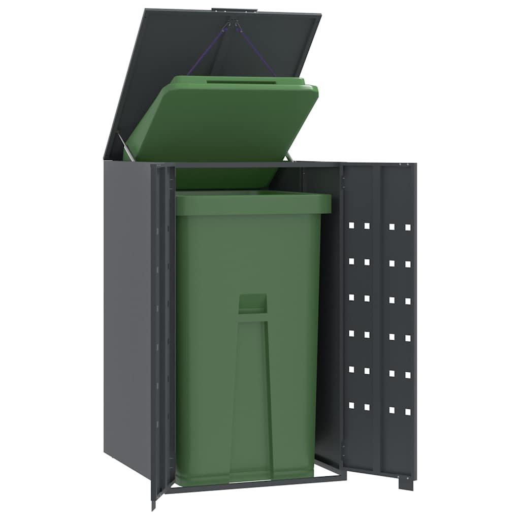 Cache-poubelle individuel anthracite 69x79x117 cm acier