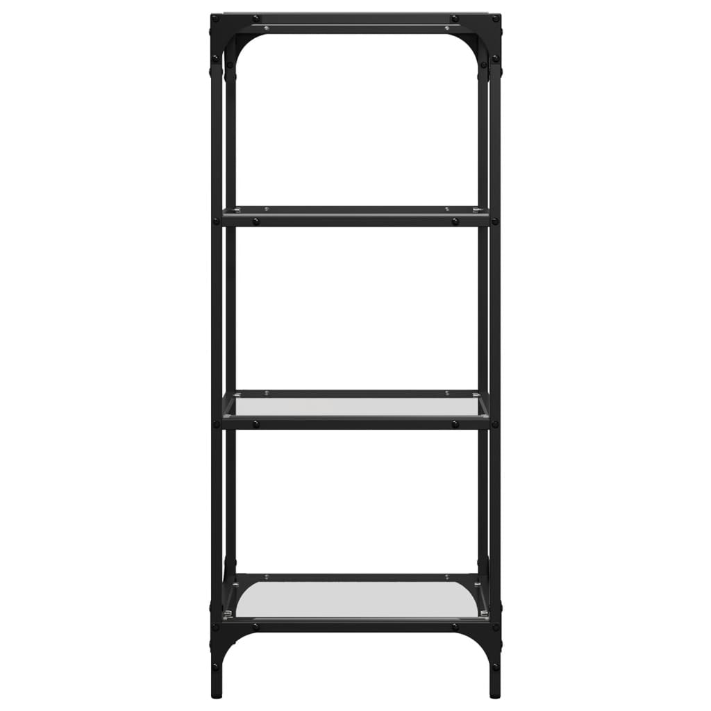 Étagère avec plateaux en verre Transparent 40x30x95 cm Acier
