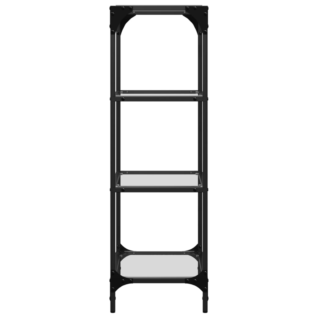 Étagère avec plateaux en verre Transparent 40x30x95 cm Acier