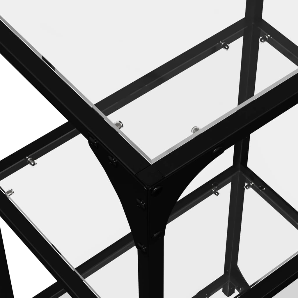 Étagère avec plateaux en verre Transparent 40x30x95 cm Acier