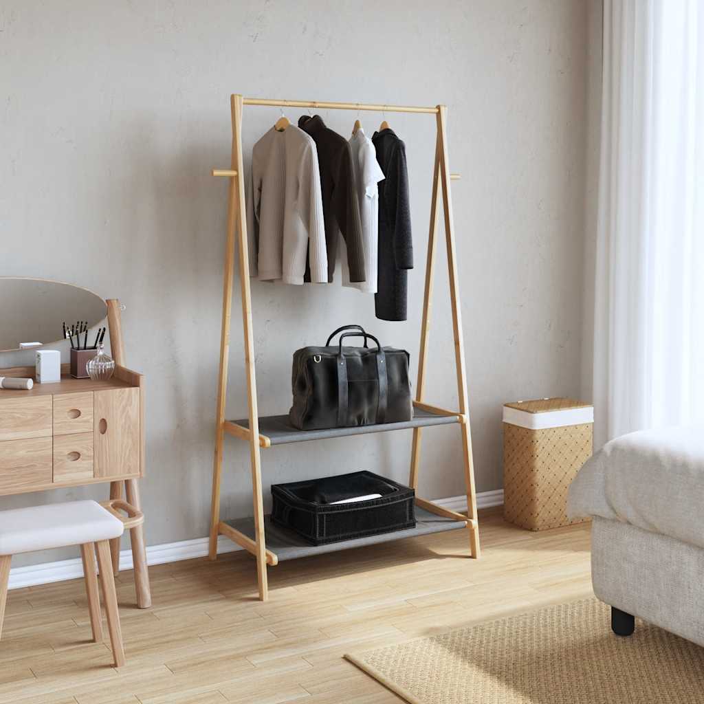 Portant à vêtements avec étagères 96x45,5x150,5 cm Bambou