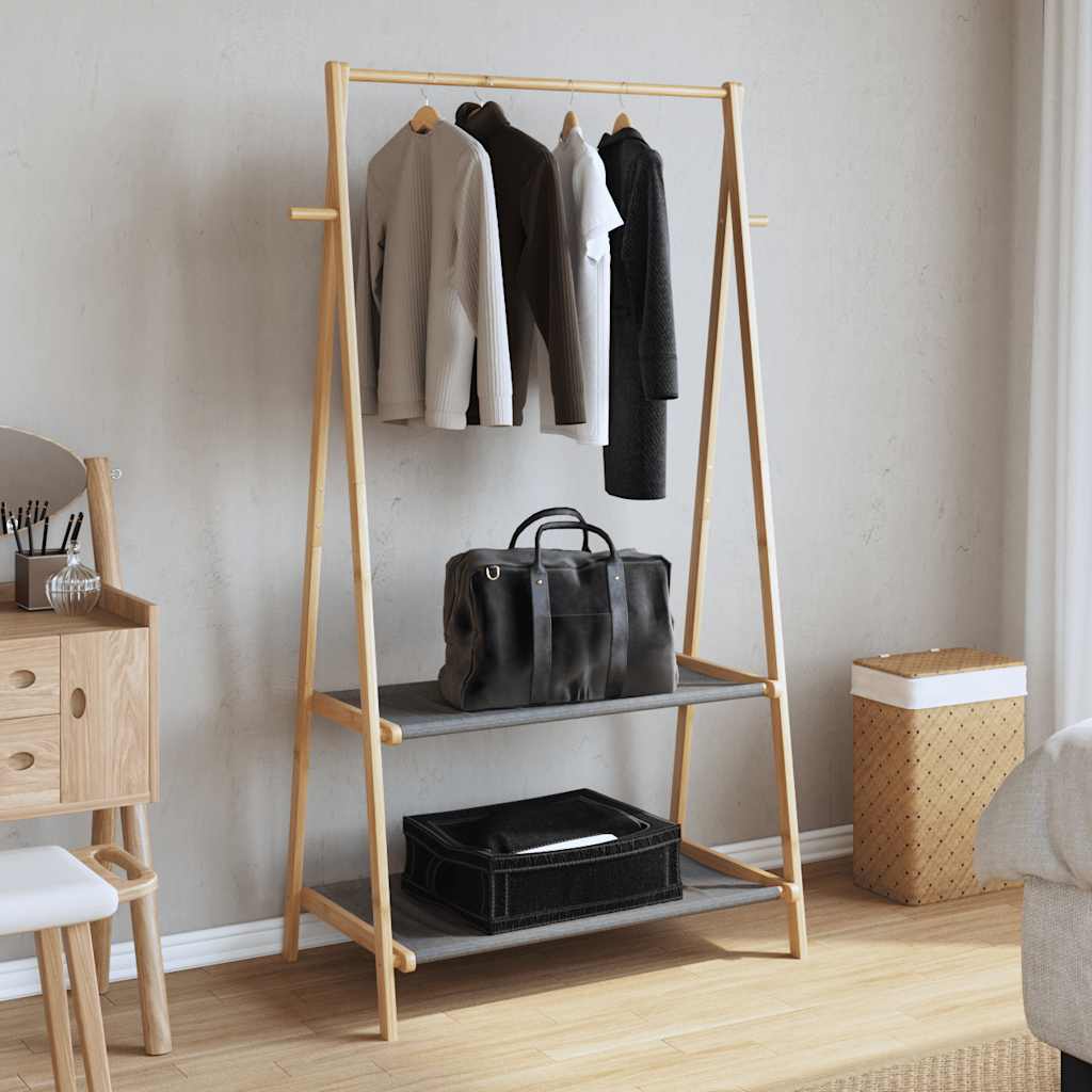 Portant à vêtements avec étagères 96x45,5x150,5 cm Bambou