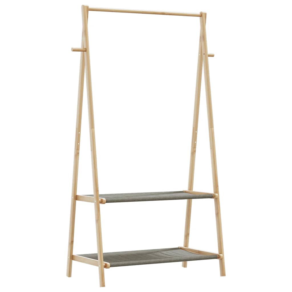 Portant à vêtements avec étagères 96x45,5x150,5 cm Bambou