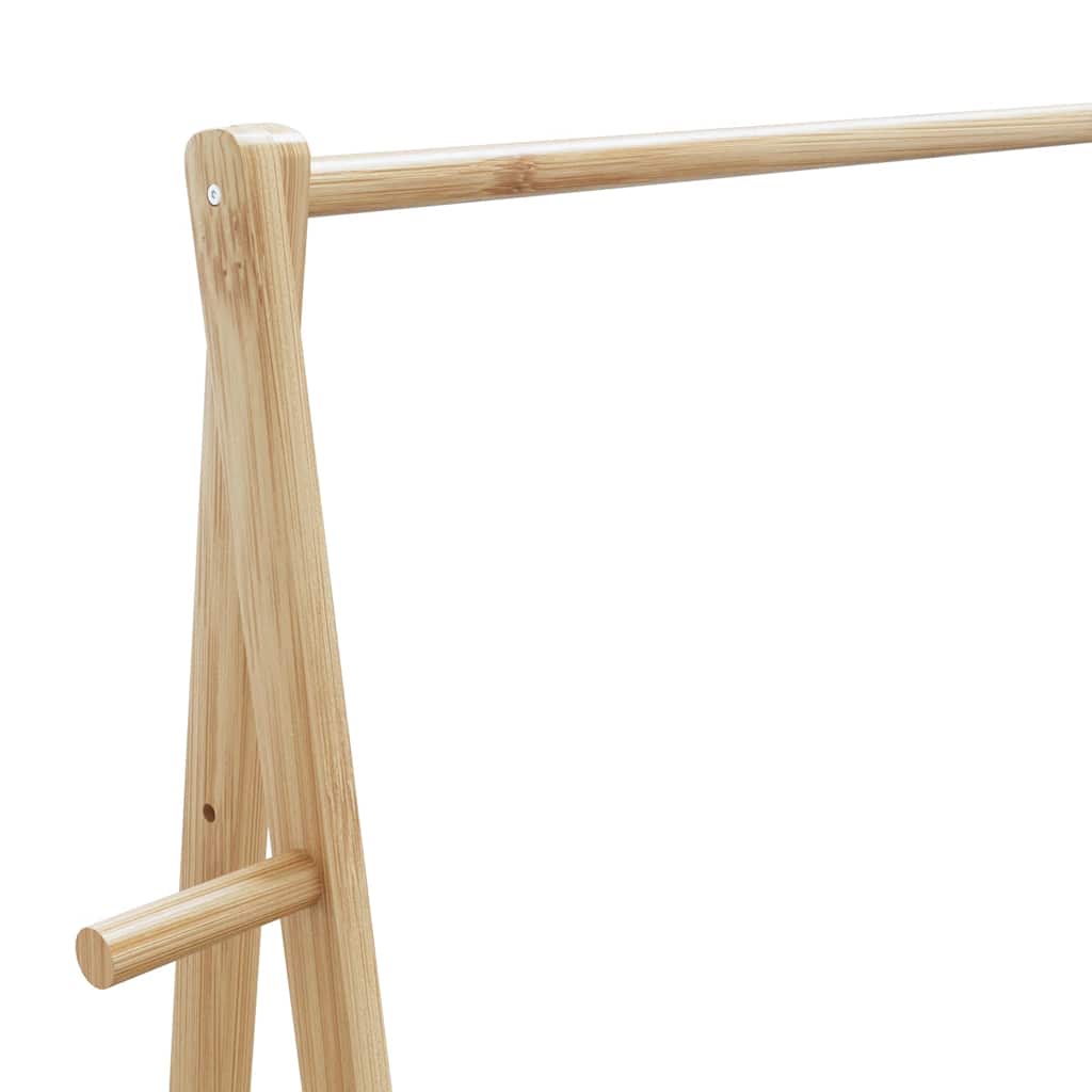 Garment Rack with Shelves and Wheels 132x45.5x155.5 cm Bamboo