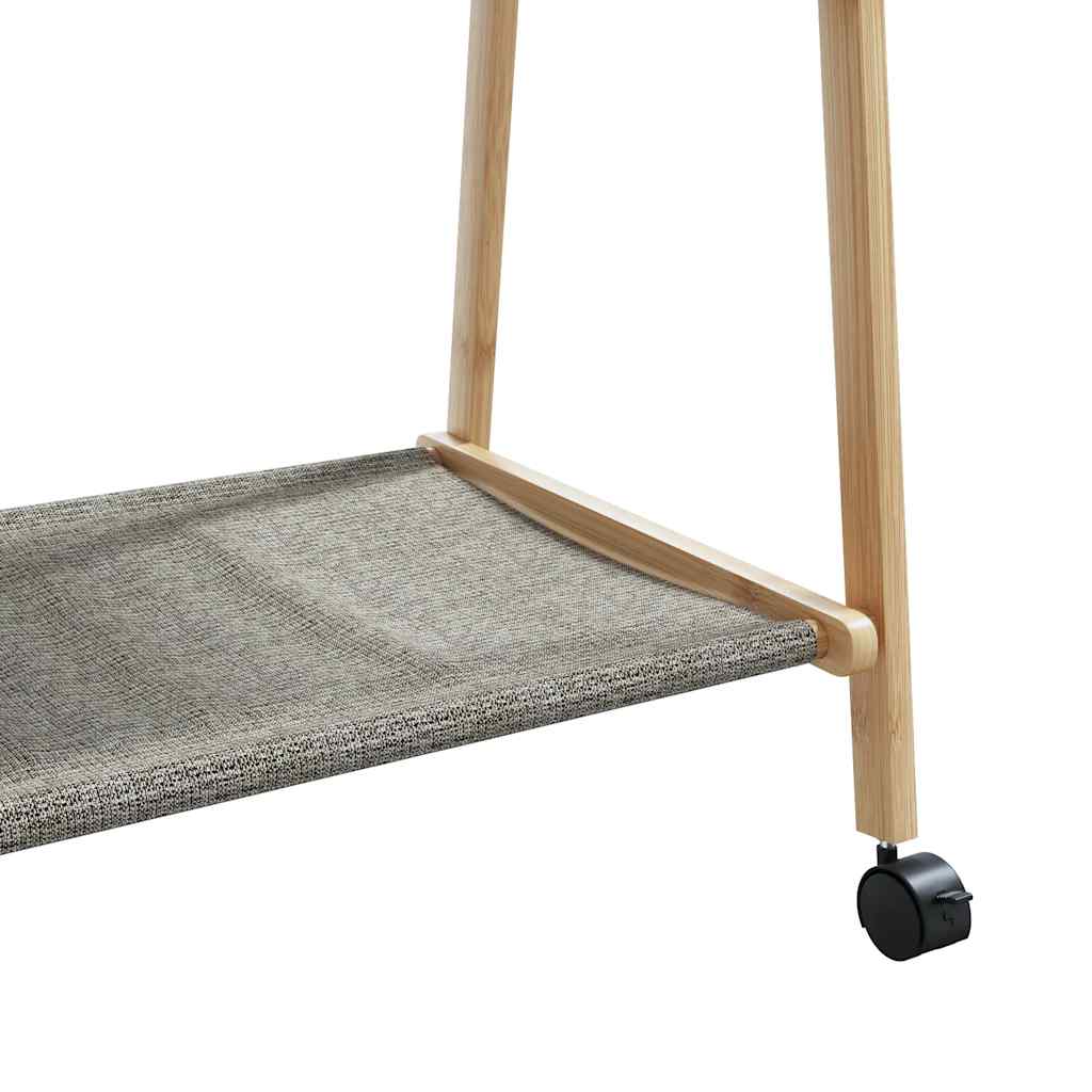 Garment Rack with Shelves and Wheels 132x45.5x155.5 cm Bamboo