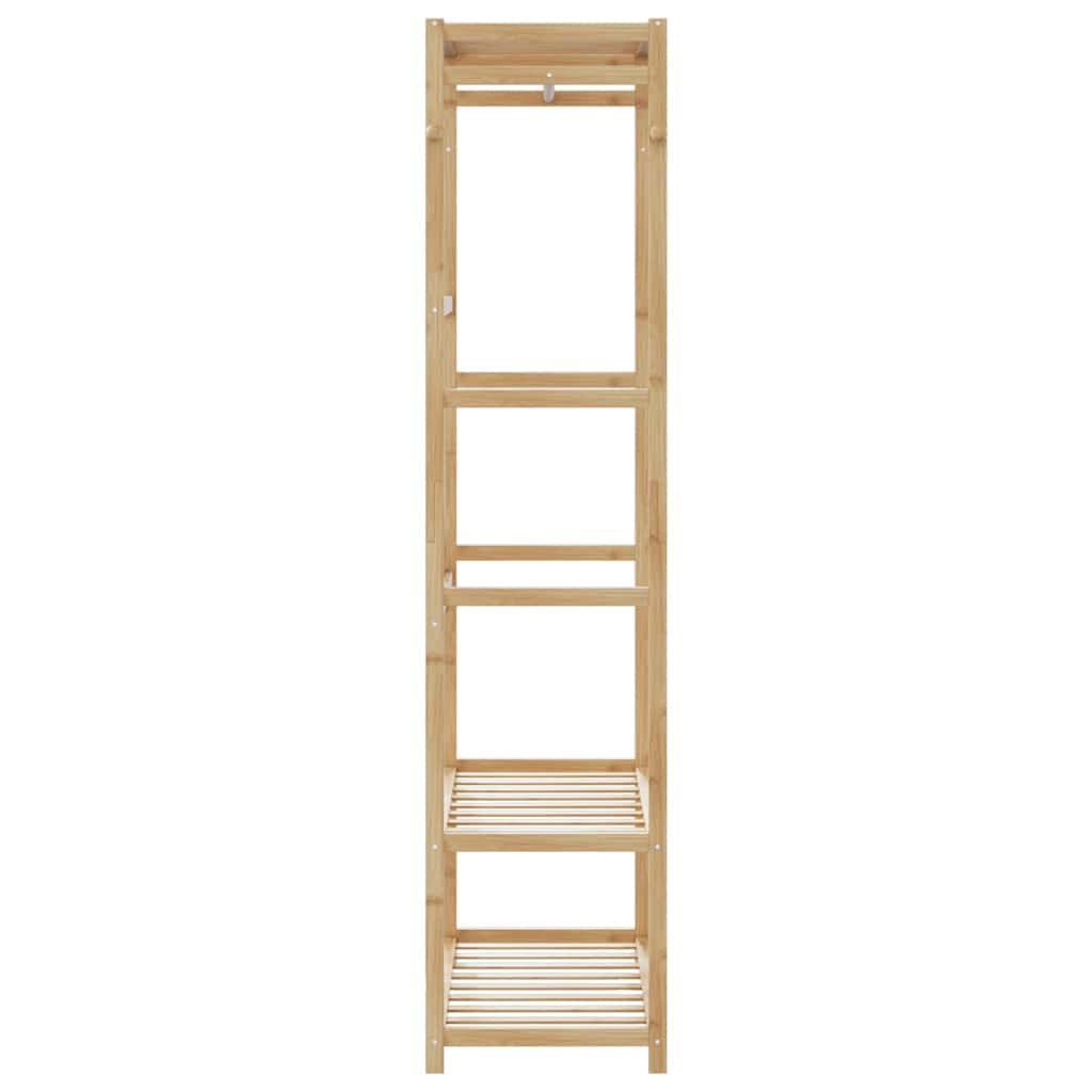 Portant à vêtements avec étagères 80x40x175 cm Bambou