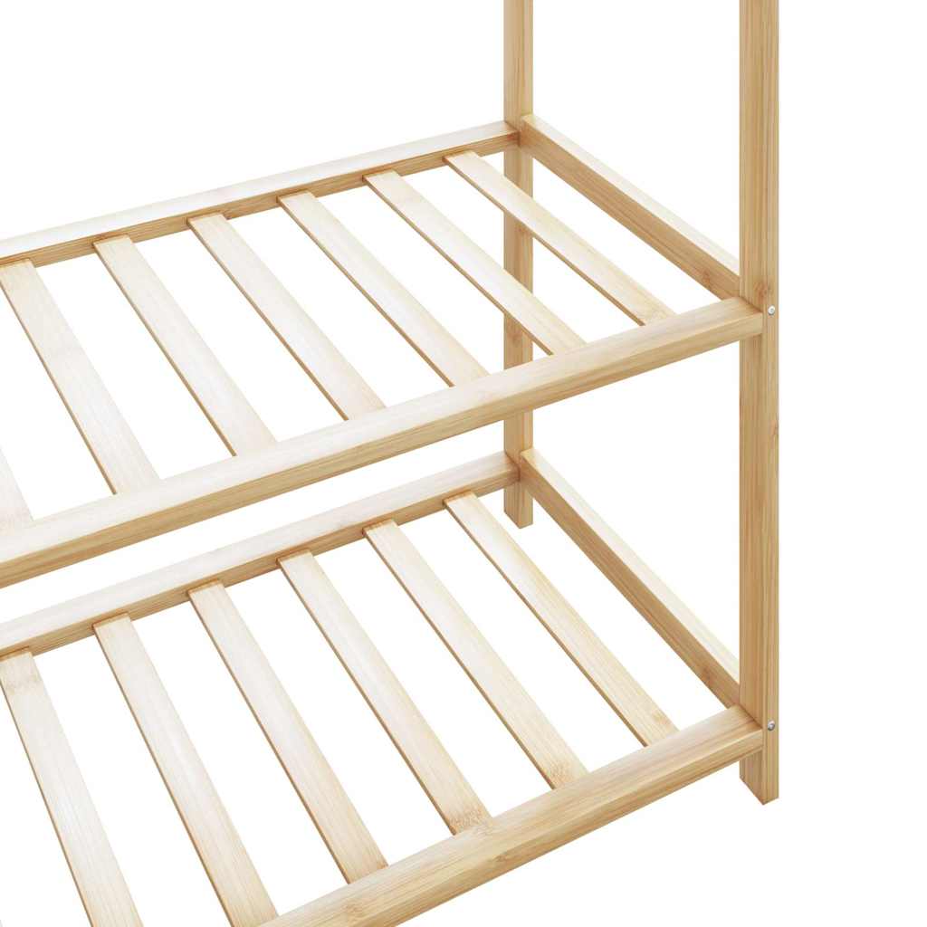 Portant à vêtements avec étagères 80x40x175 cm Bambou