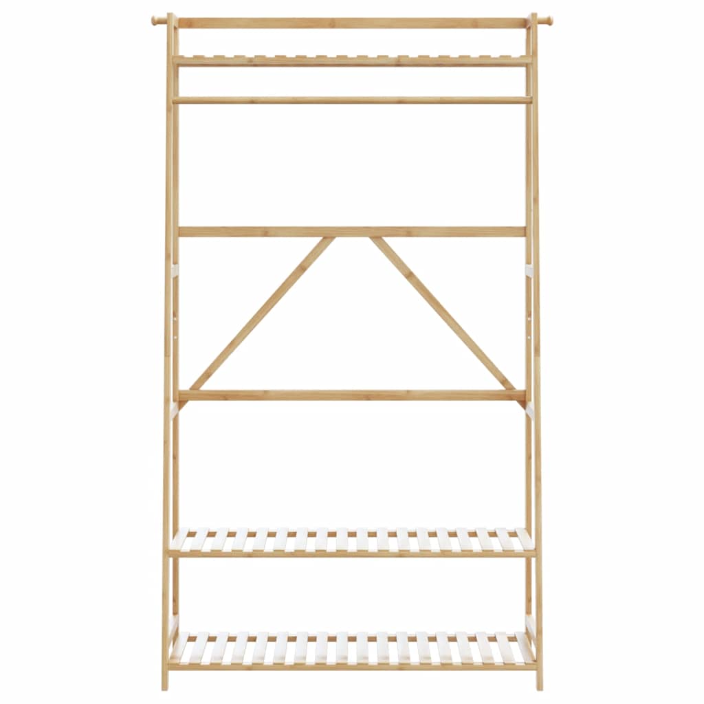 Clothes rack with shelves 110x40x180 cm bamboo
