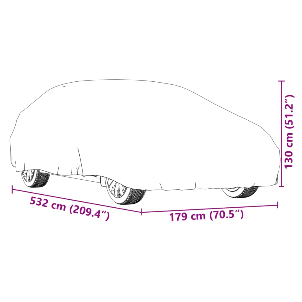 Housse de voiture pour berline avec sangles à boucles, argent intégral, taille XL