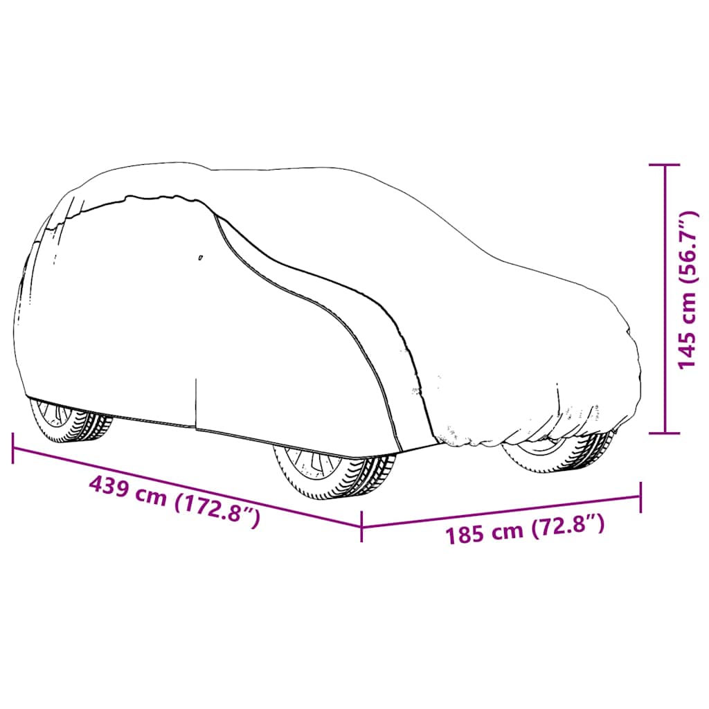 Car Cover for SUV with Buckle Strap Full Silver M
