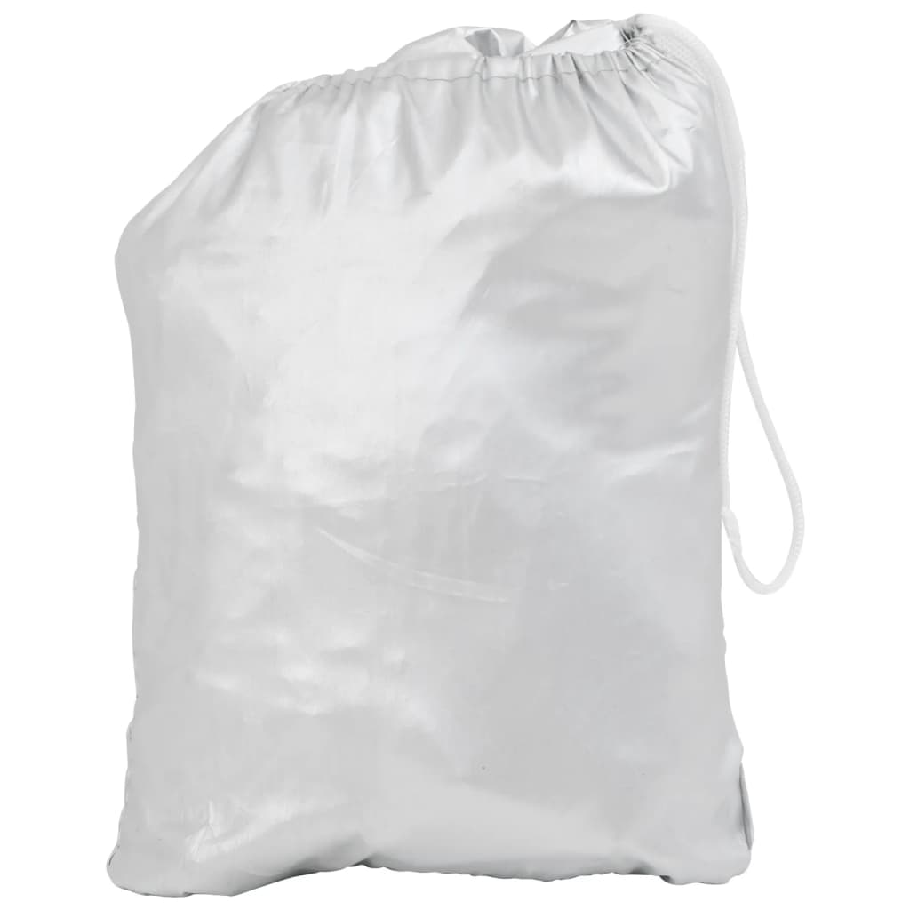 Car Cover Half Garage with Hooks Silver XL