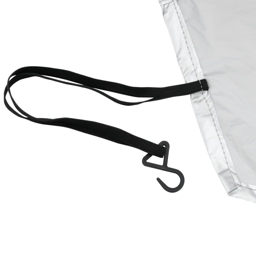 Car Cover Half Garage with Hooks Silver XL