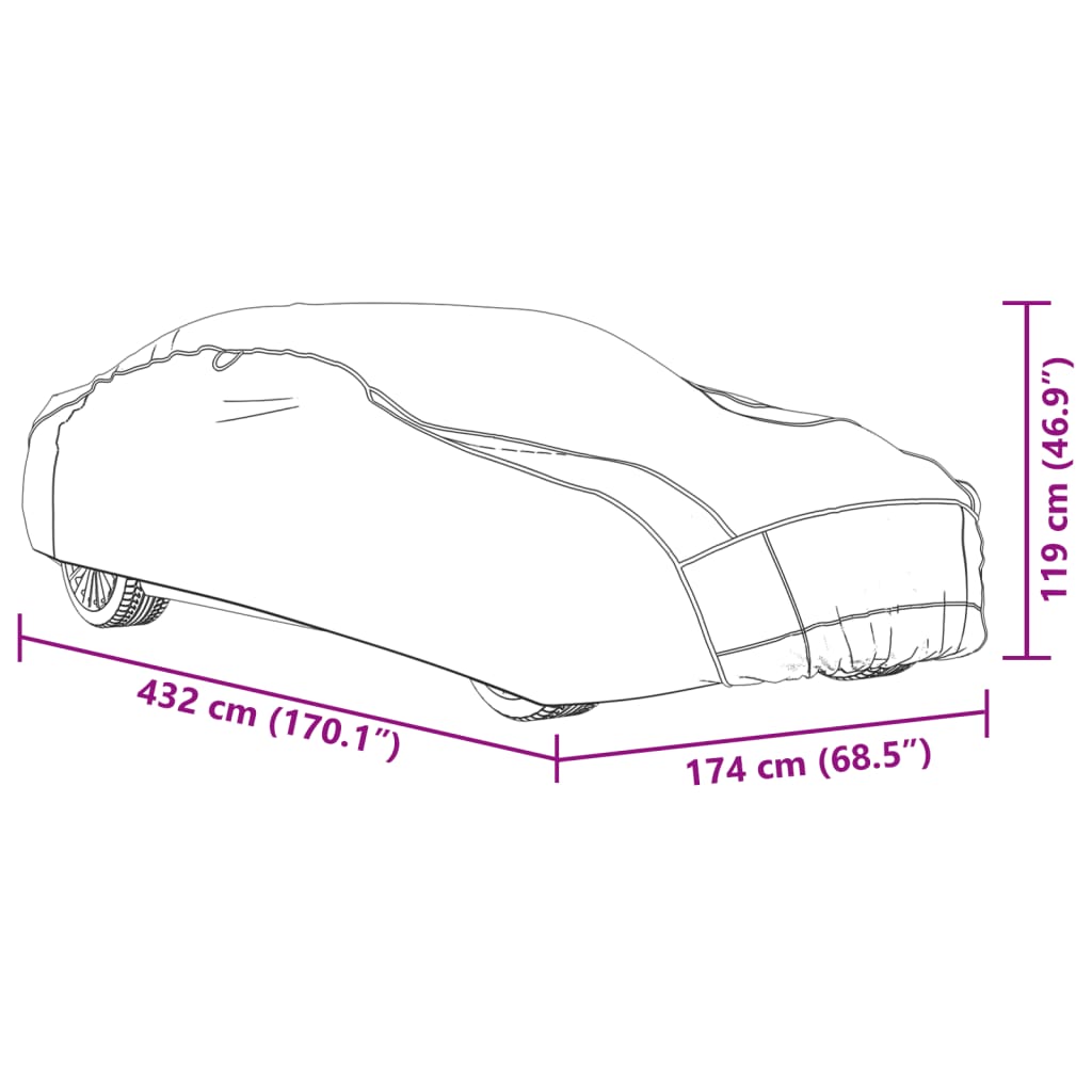 Car Cover for Sedan Hail Protection Full M Gray Silver
