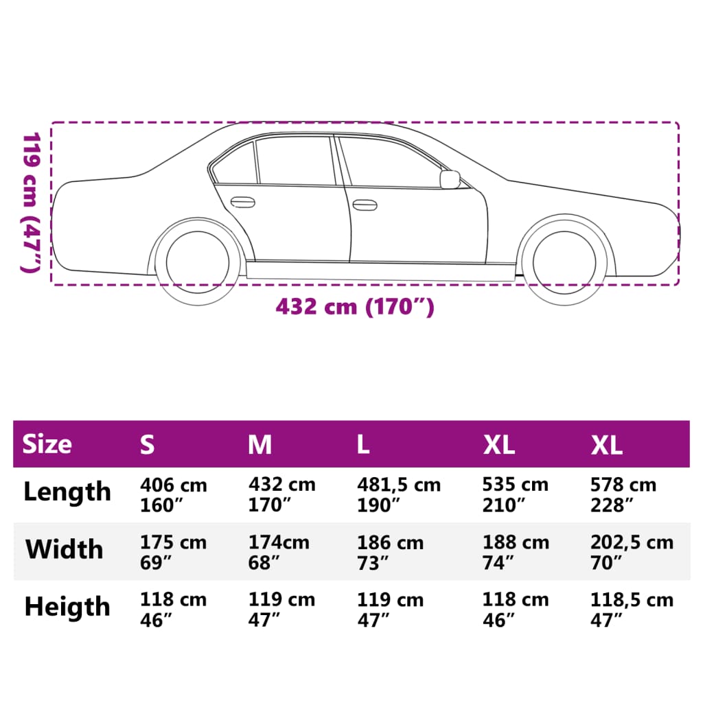 Car Cover for Sedan Hail Protection Full M Gray Silver
