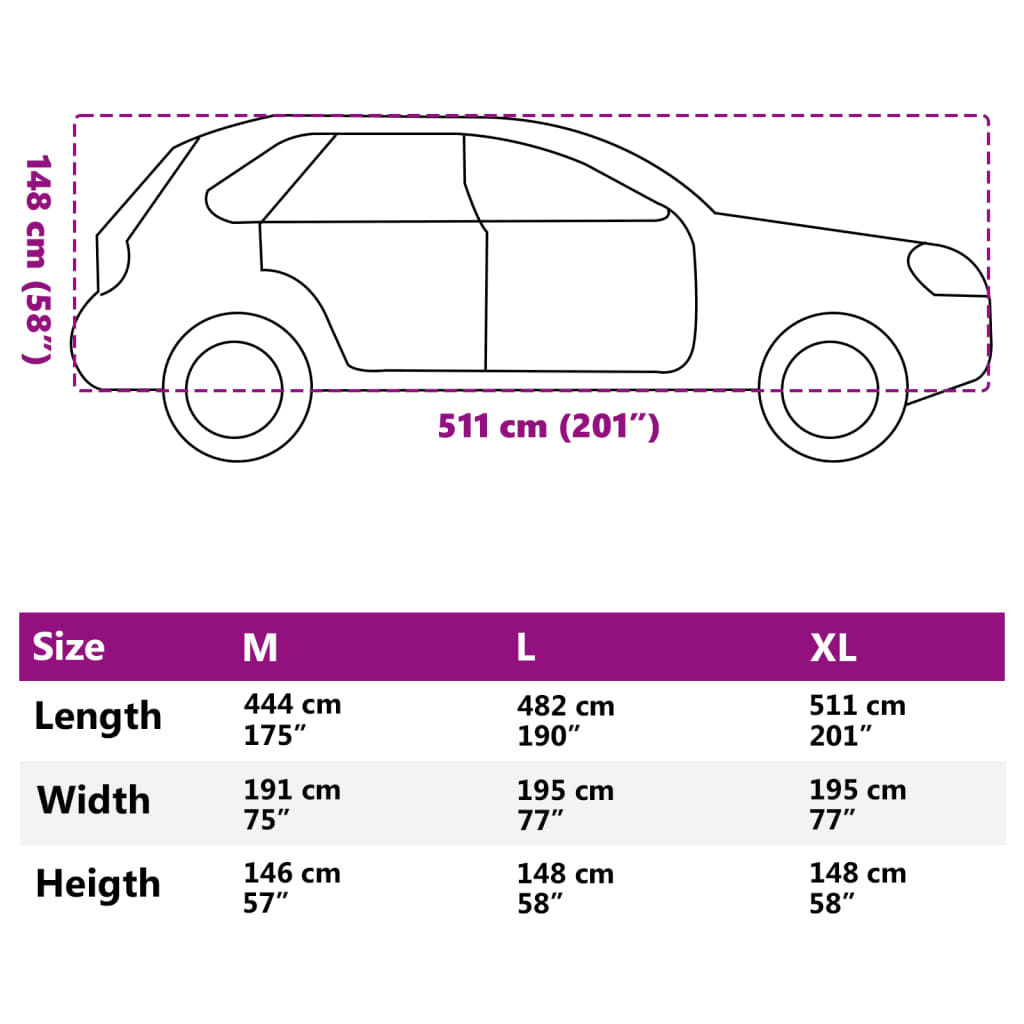 Car cover for SUV hail protection full XL grey & silver