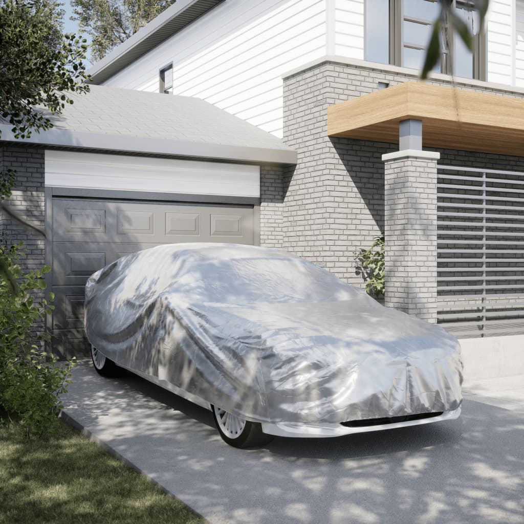 Housse de voiture berline sangles boucles tout argenté XXL PEVA