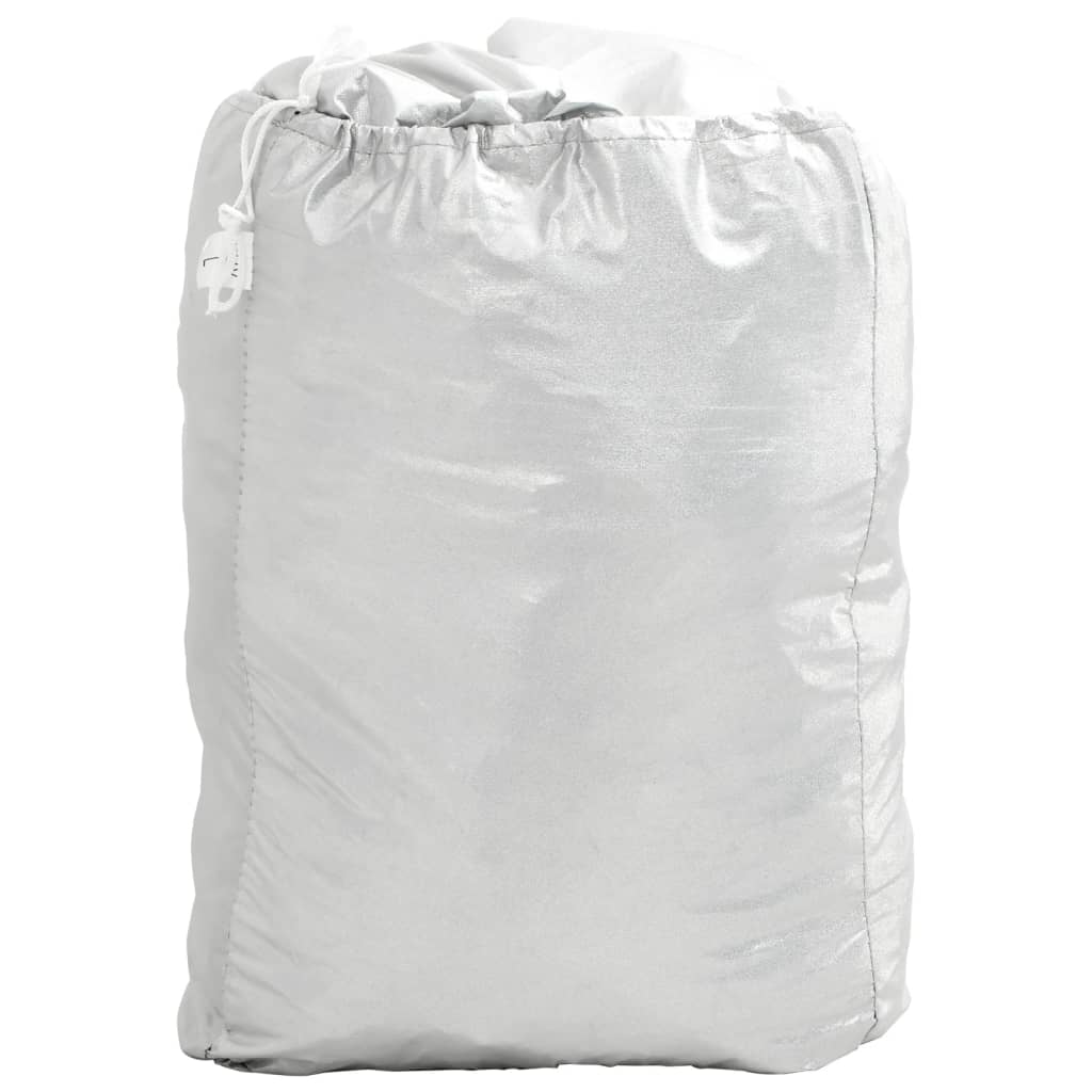Car cover half garage with hooks silver M PEVA