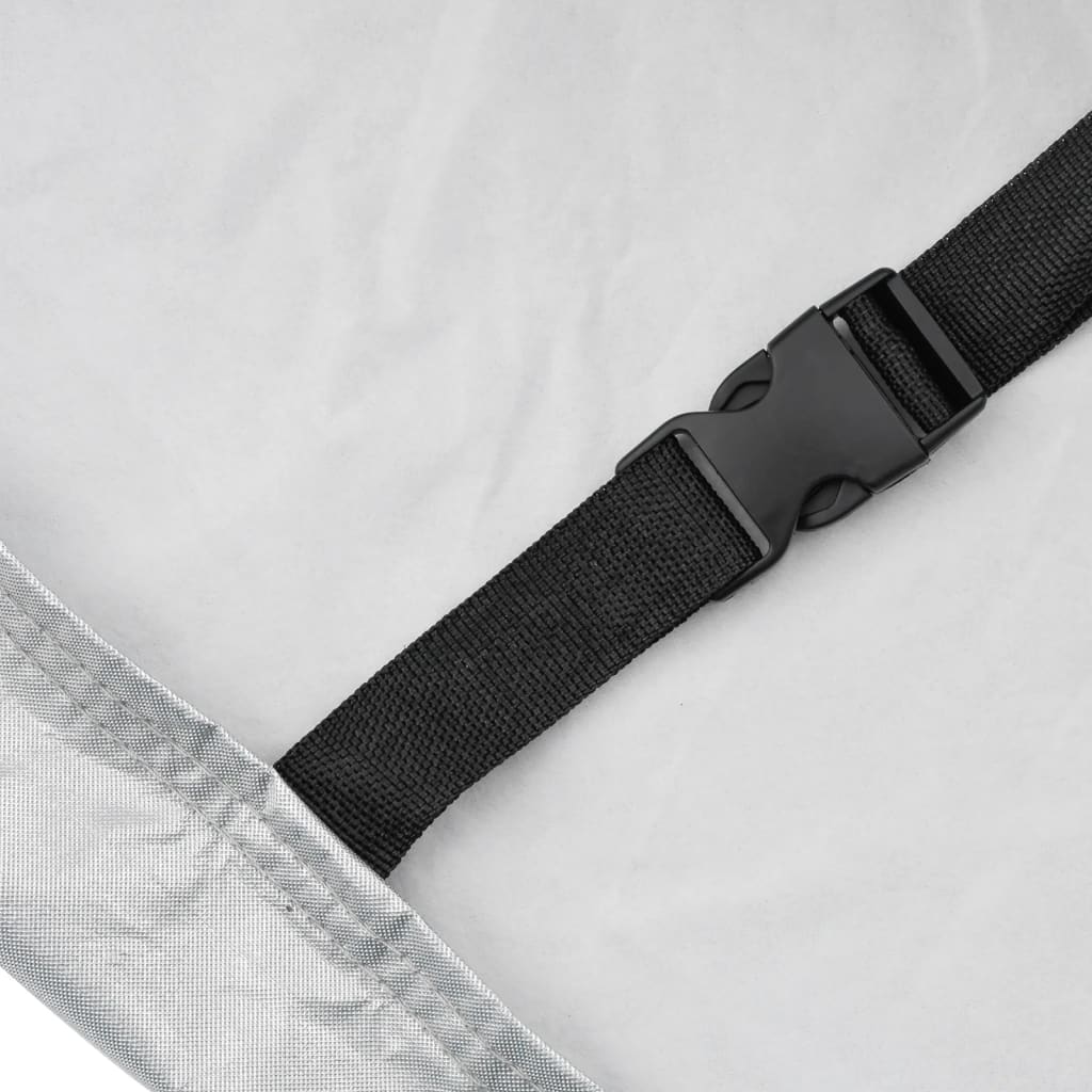 Car cover half garage with hooks silver M PEVA