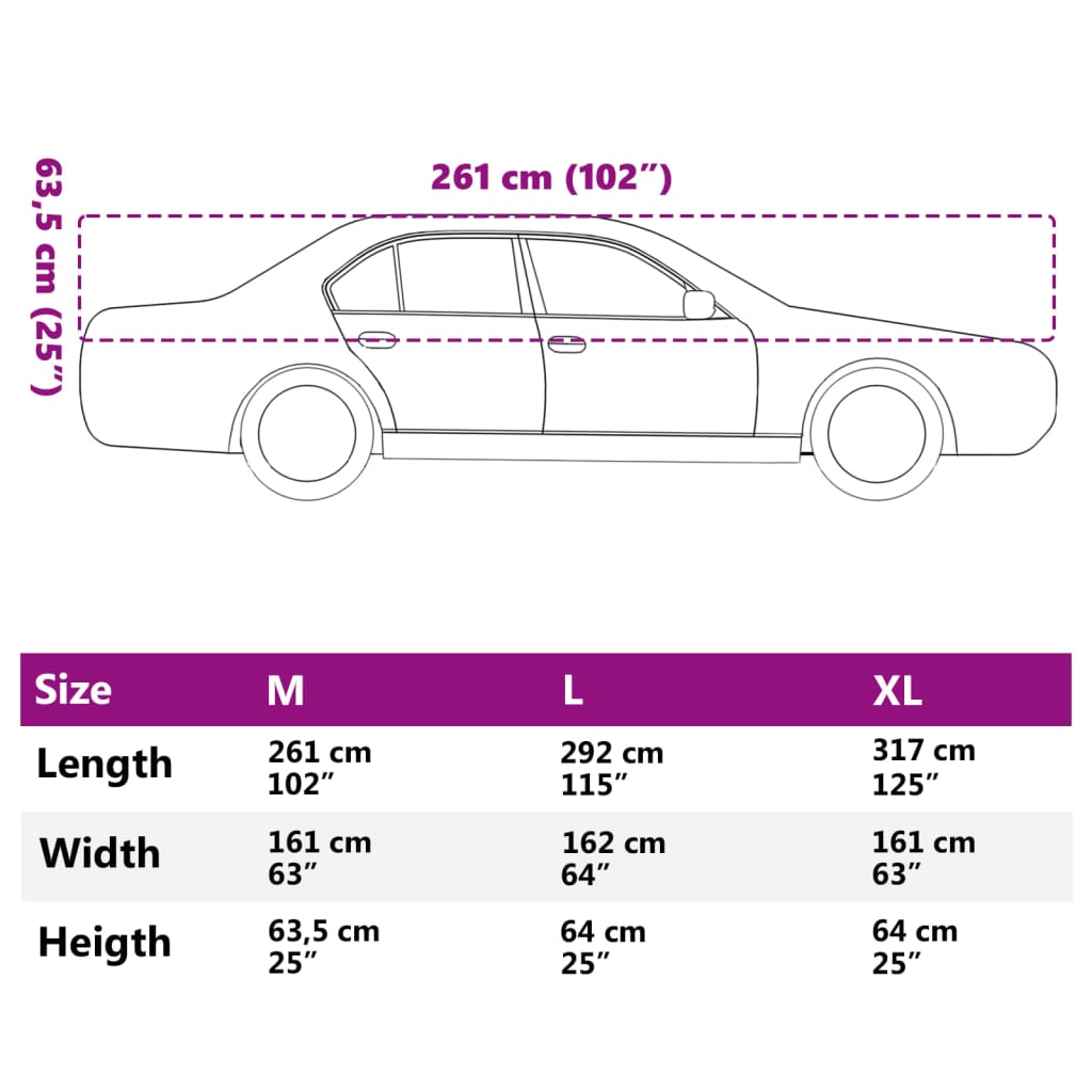 Car cover half garage with hooks silver M PEVA
