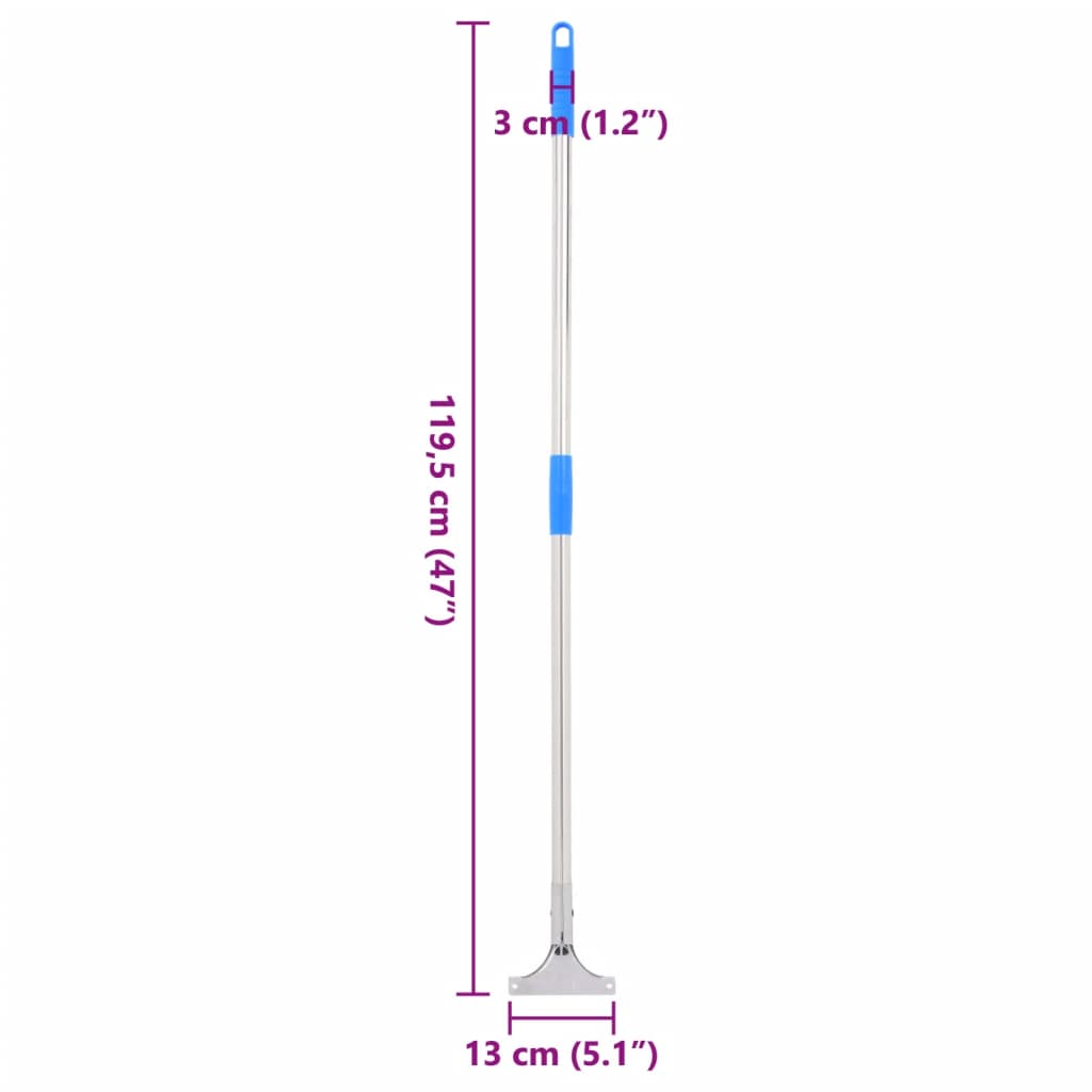 Floor squeegee handle 119.5 cm steel and plastic