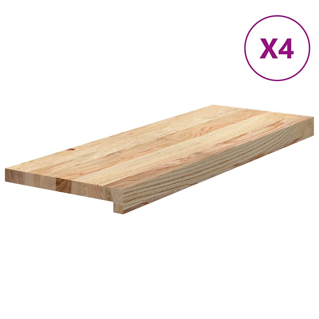 Stair treads 4 pcs. Untreated 70x30x2 cm Solid oak