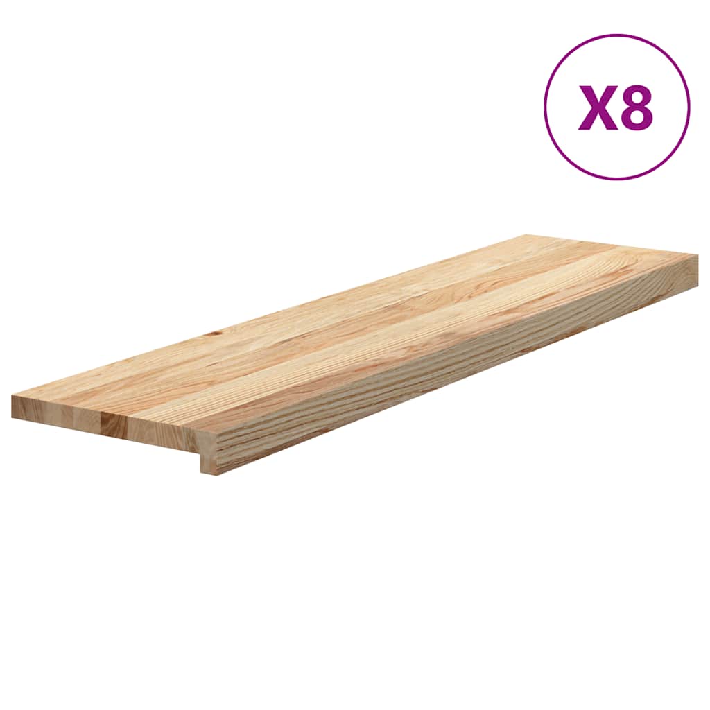 Stair treads 8 pcs. Untreated 100x30x2 cm Solid oak