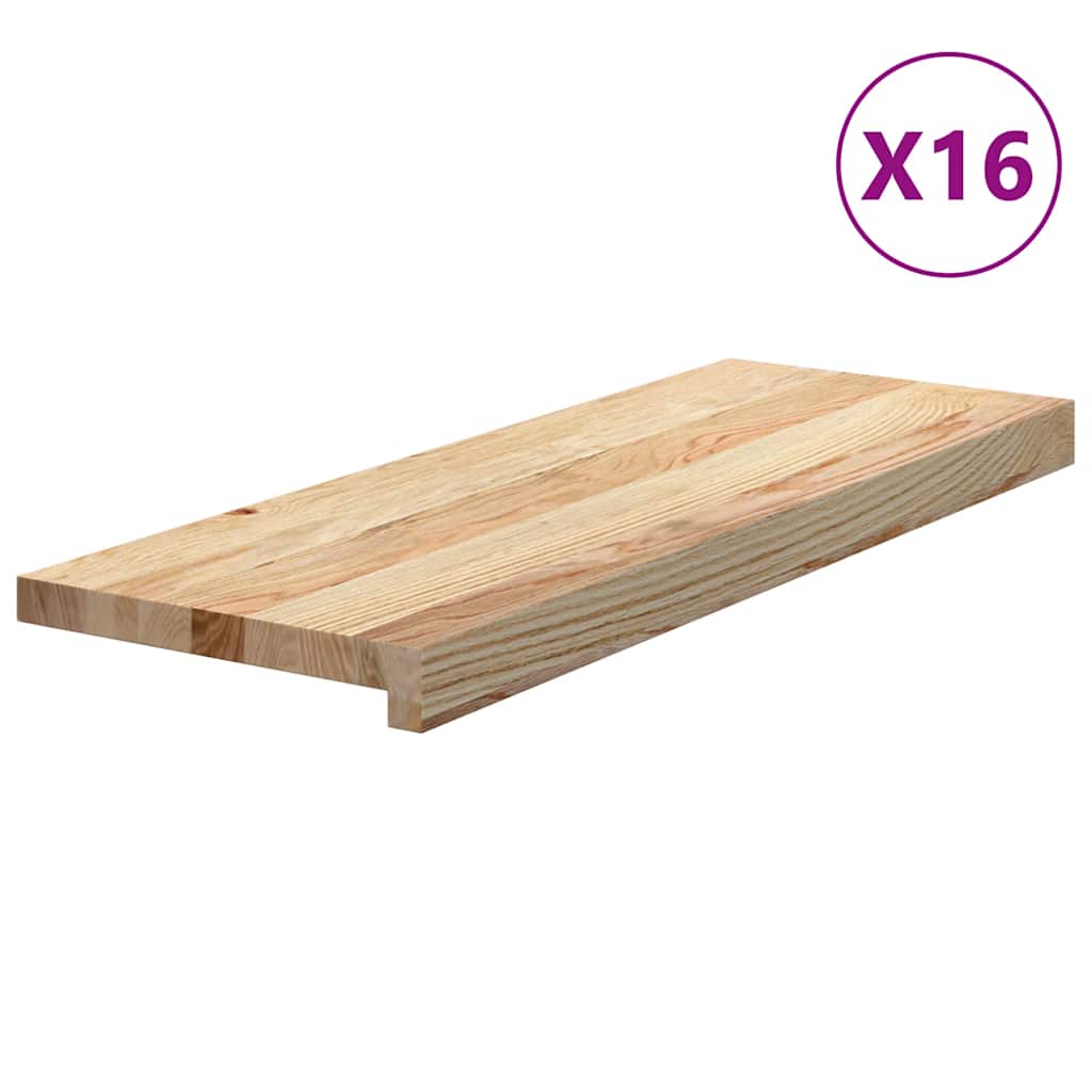 Marches d'escalier 16 pces. Brut 70x30x2 cm Bois massif Chêne