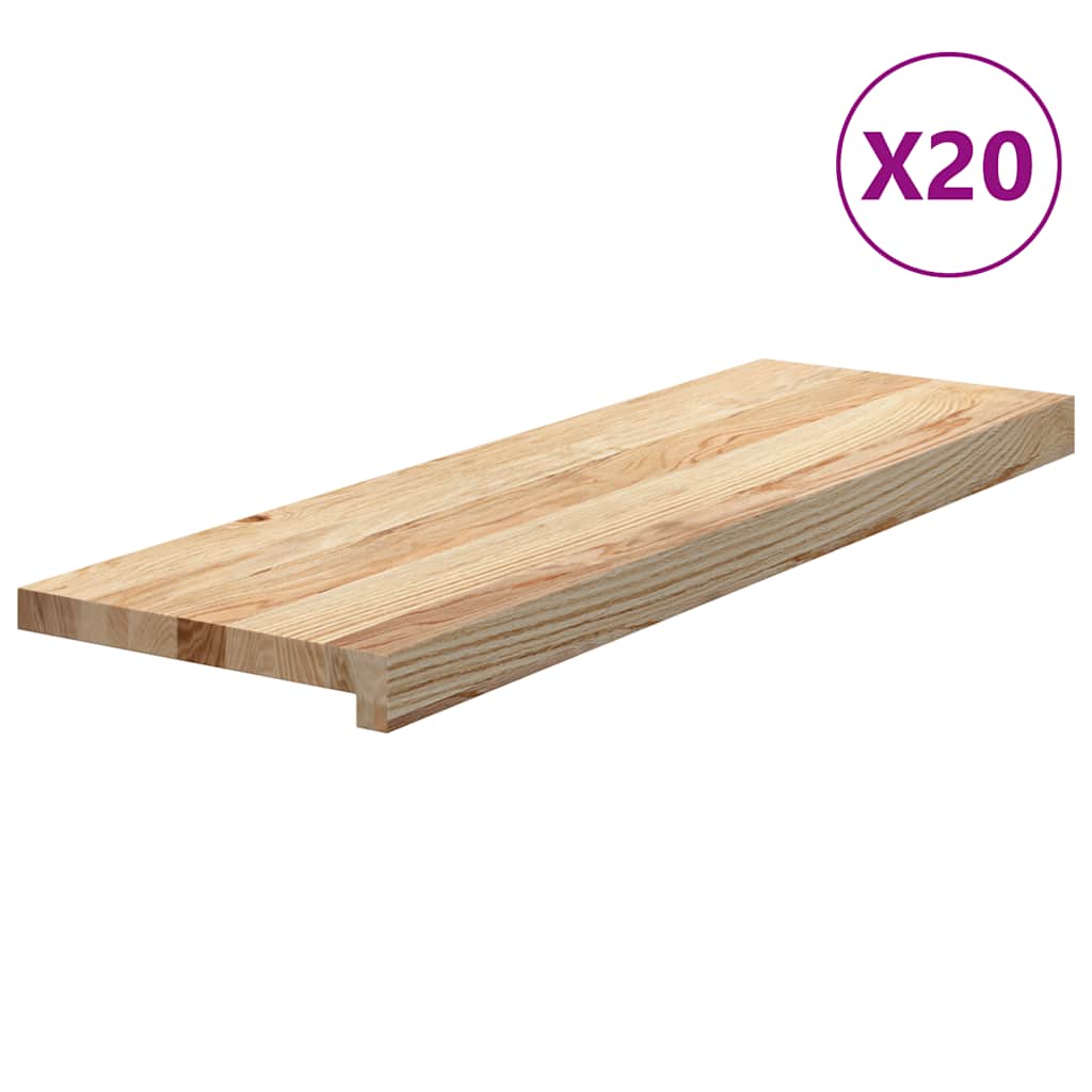 Stair Treads 20 pcs. Untreated 80x25x2 cm Solid Oak