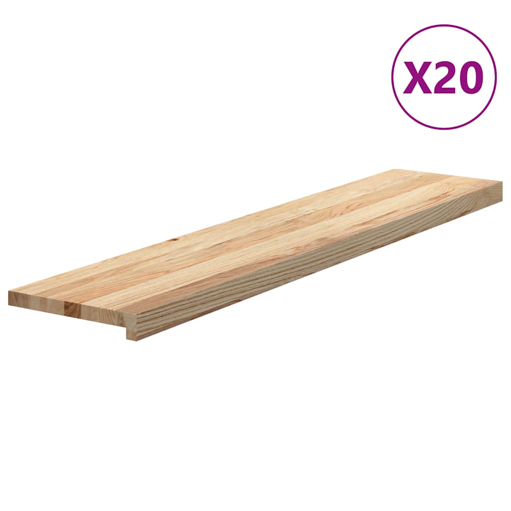 Stair treads 20 pcs. Untreated 120x25x2 cm Solid oak