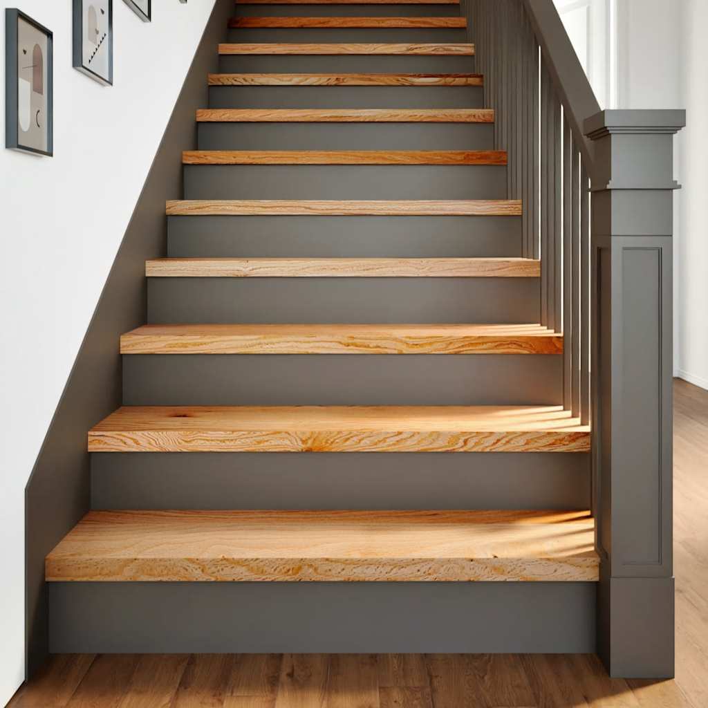 Stair Treads 8 pcs. Light Brown 90x25x2 cm Solid Oak