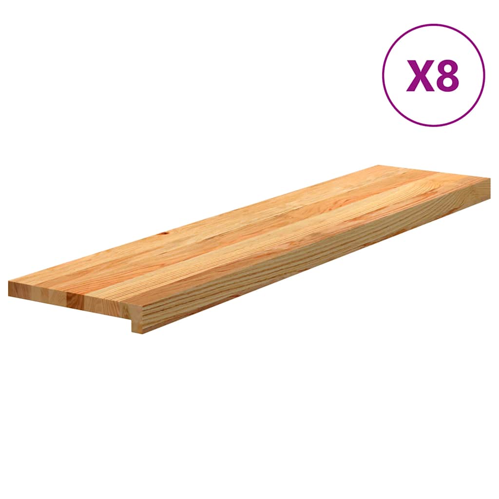 Stair Treads 8 pcs. Light Brown 110x25x2 cm Solid Oak