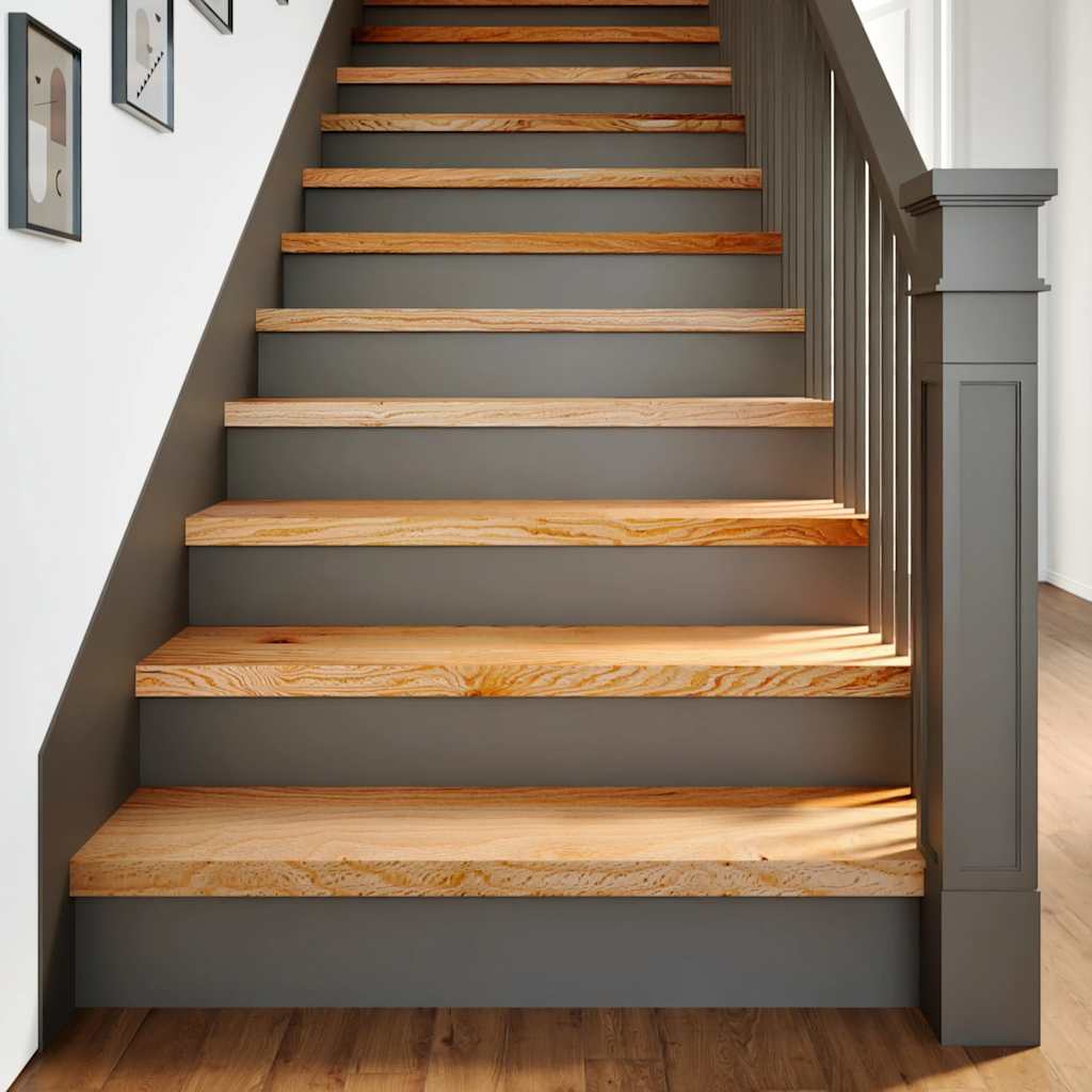 Stair Treads 12 pcs. Light Brown 90x25x2 cm Solid Oak Wood