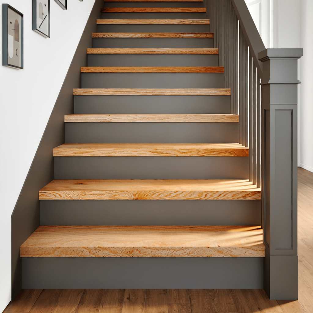 Stair treads 16 pcs. Light brown 100x30x2 cm Solid oak