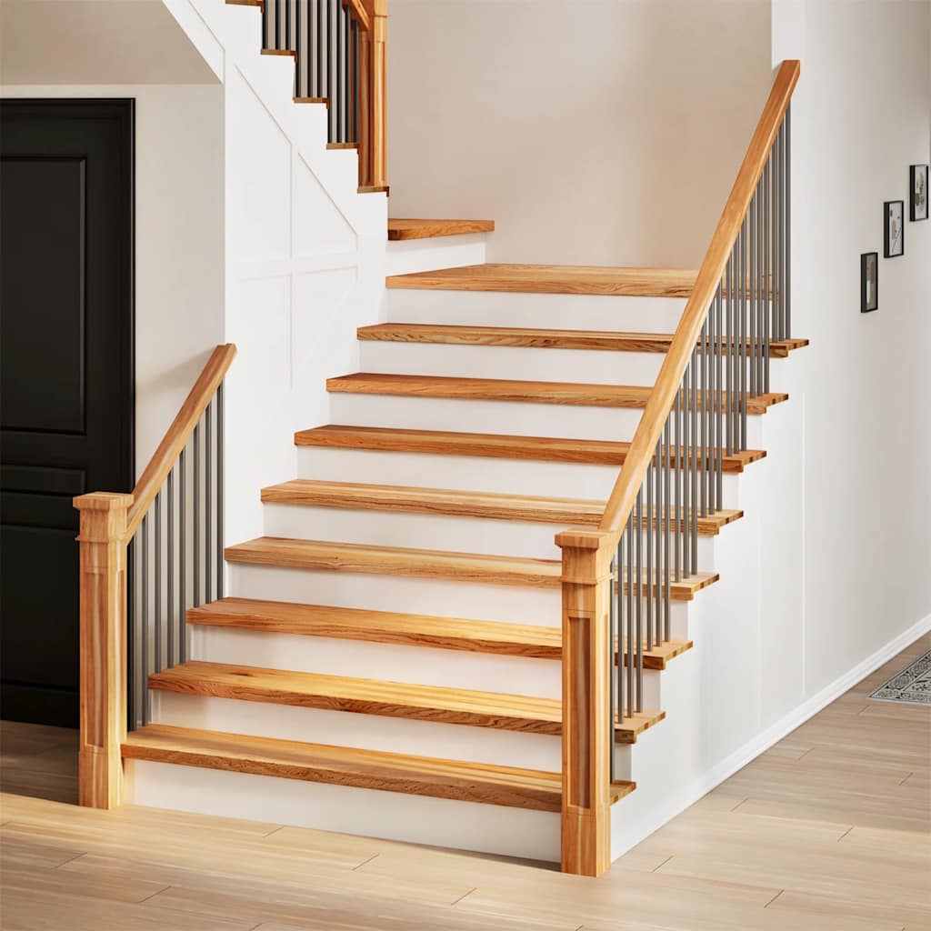 Stair treads 16 pcs. Light brown 120x30x2 cm Solid oak
