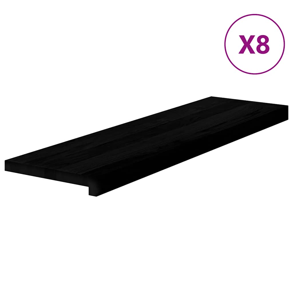 Stair Treads 8 Pcs. Dark Brown 90x25x2 cm Solid Oak