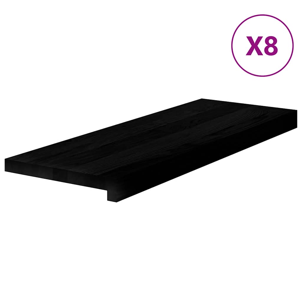Stair treads 8 pcs. Dark brown 70x30x2 cm Solid oak
