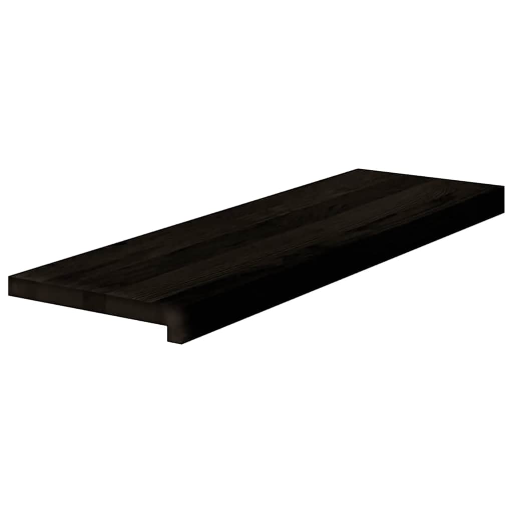 Stair treads 12 pcs. Dark brown 80x25x2 cm Solid oak