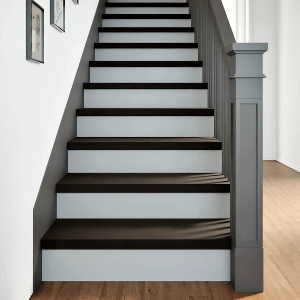 Stair treads 12 pcs. Dark brown 80x25x2 cm Solid oak