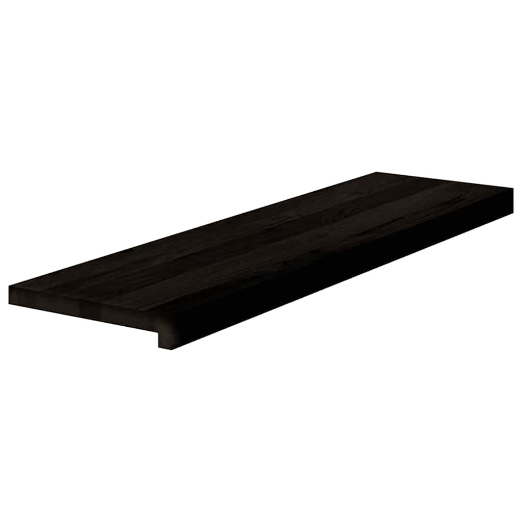 Stair treads 12 pcs. Dark brown 90x30x2 cm Solid oak wood