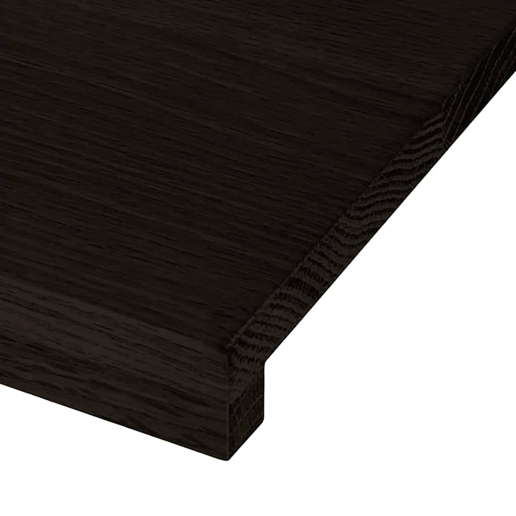 Stair treads 12 pcs. Dark brown 90x30x2 cm Solid oak wood