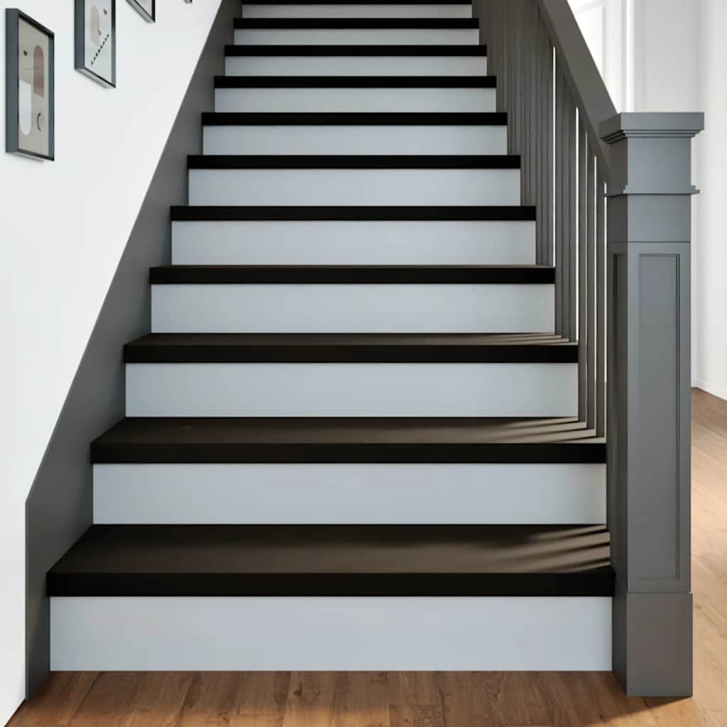 Stair treads 12 pcs. Dark brown 90x30x2 cm Solid oak wood