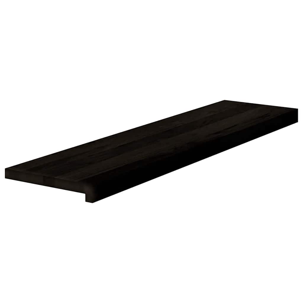 Stair treads 12 pcs. Dark brown 100x30x2 cm Solid oak