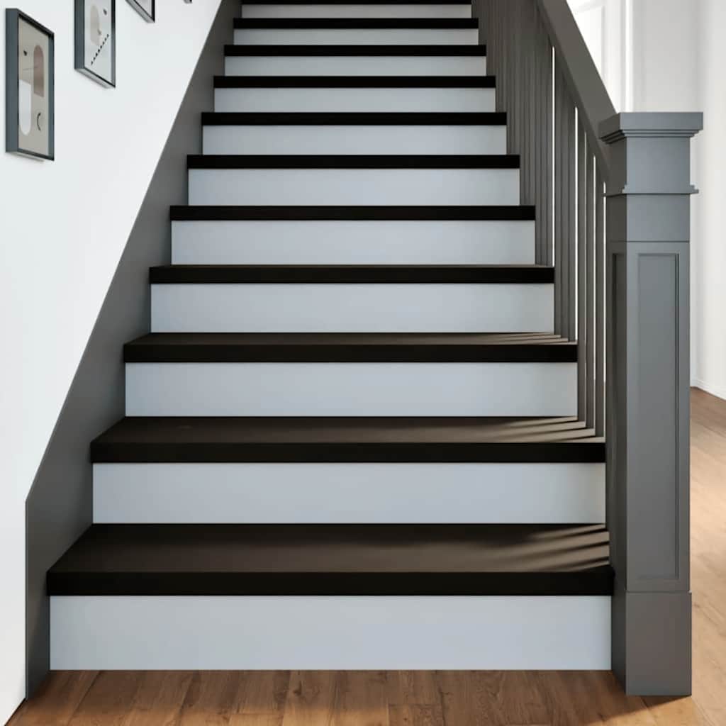 Stair treads 12 pcs. Dark brown 100x30x2 cm Solid oak
