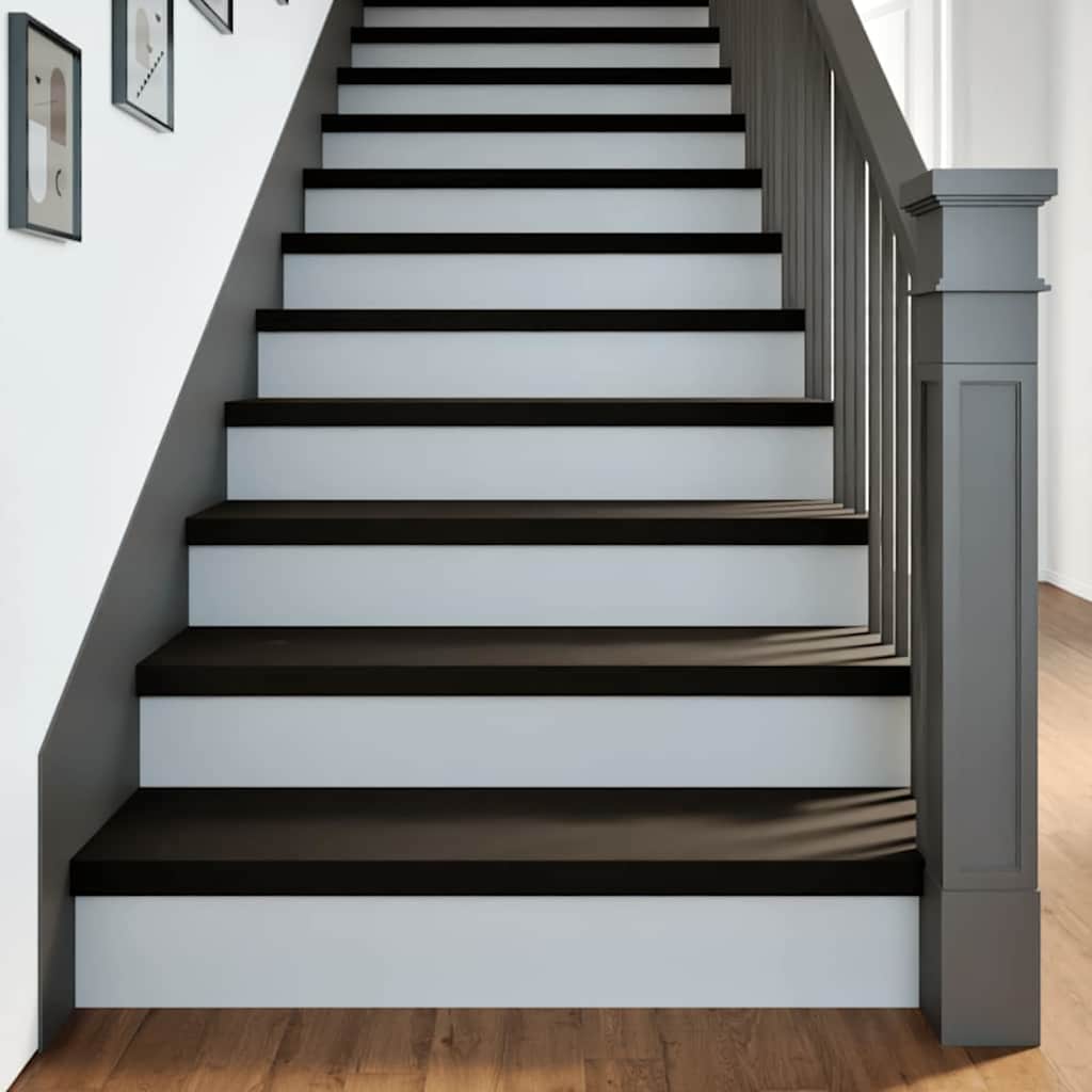 Marches d'escalier 16 pces. Chêne massif marron foncé 90x25x2 cm