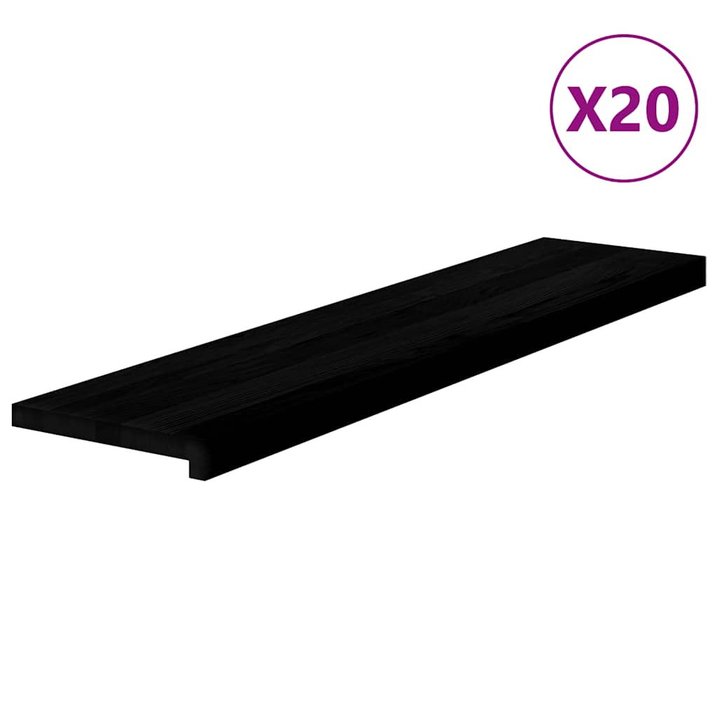 Stair Treads 20 Pcs. Dark Brown 110x25x2 cm Solid Oak