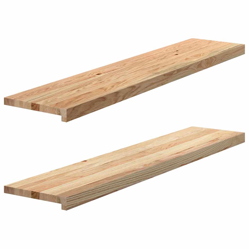 Stair treads 2 pcs. Untreated 120x25x2 cm Solid oak