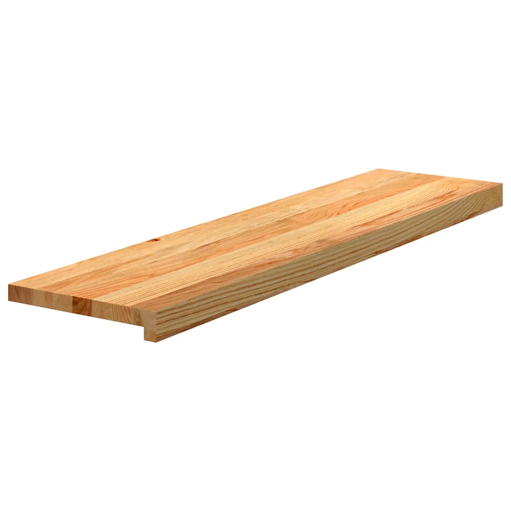 Stair Treads 2 pcs. Light Brown 100x25x2 cm Solid Oak