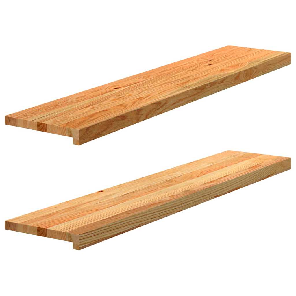Stair Treads 2 pcs. Light Brown 120x25x2 cm Solid Oak